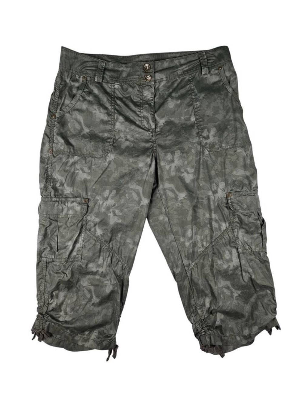 Style & Co Women's 14 Green
Gray Camo Print Cargo
Capris